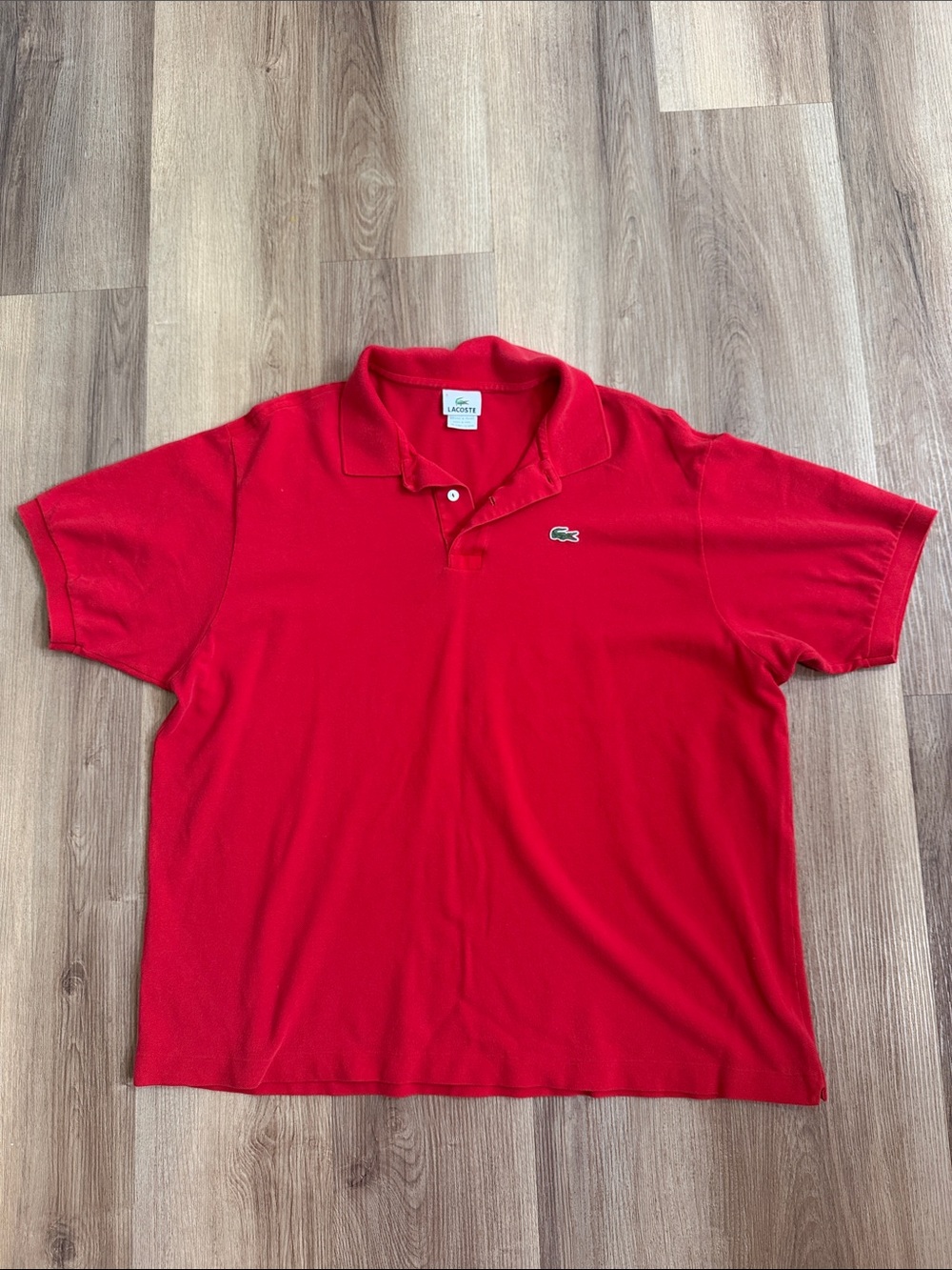 LaCoste Polo Shirt Mens Red Short Sleeve Rugby Alligator Devanlay Size 9 or 4X